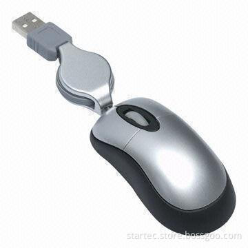 Mini Travel Mice, Mini USB Retractable Optical Mice for Laptops, PCs
